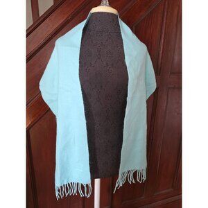 Caldor Vintage Turquoise Acrylic Scarf With Fringe 60x11